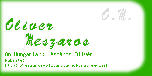 oliver meszaros business card