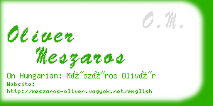 oliver meszaros business card